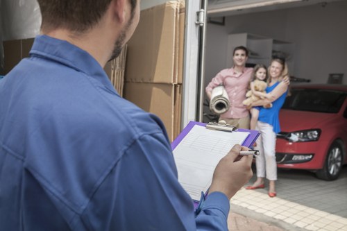 Workstations and office furniture being transported locally