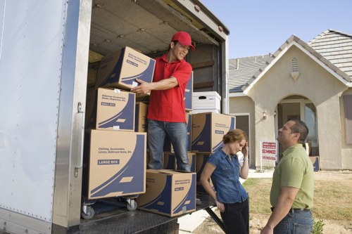 Packing supplies and labeled boxes prepared for efficient relocation