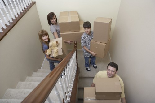 Unpacking service organizing household items in a new home